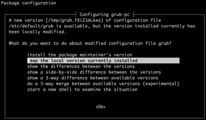 Keep current Grub 2 configuration